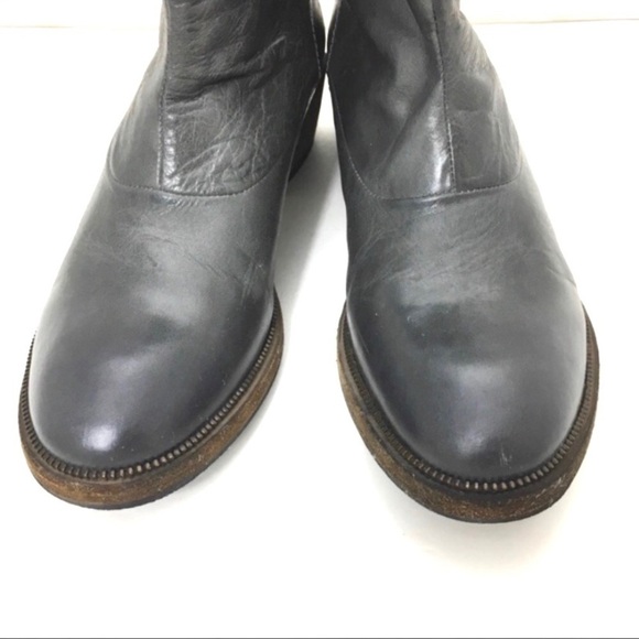 𝅺BLACKSTONE Fumo Leather Ankle Bootie Stone Gray - Picture 2 of 8